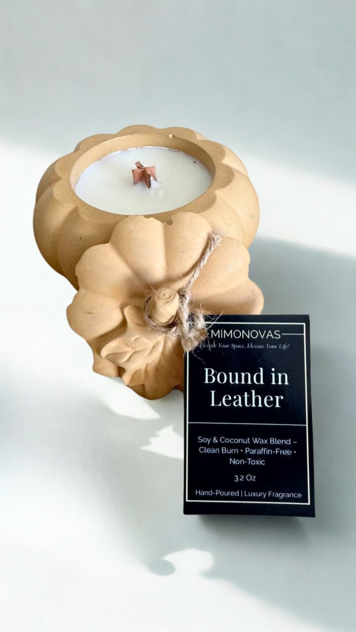 Bound in Leather Luxury Candle – 3.2 Oz | Hand-Poured Soy & Coconut Wax | Clean & Toxin-Free