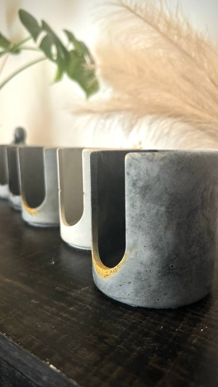 Minimalist Concrete Wax Melt Warmer – Cylinder Design
