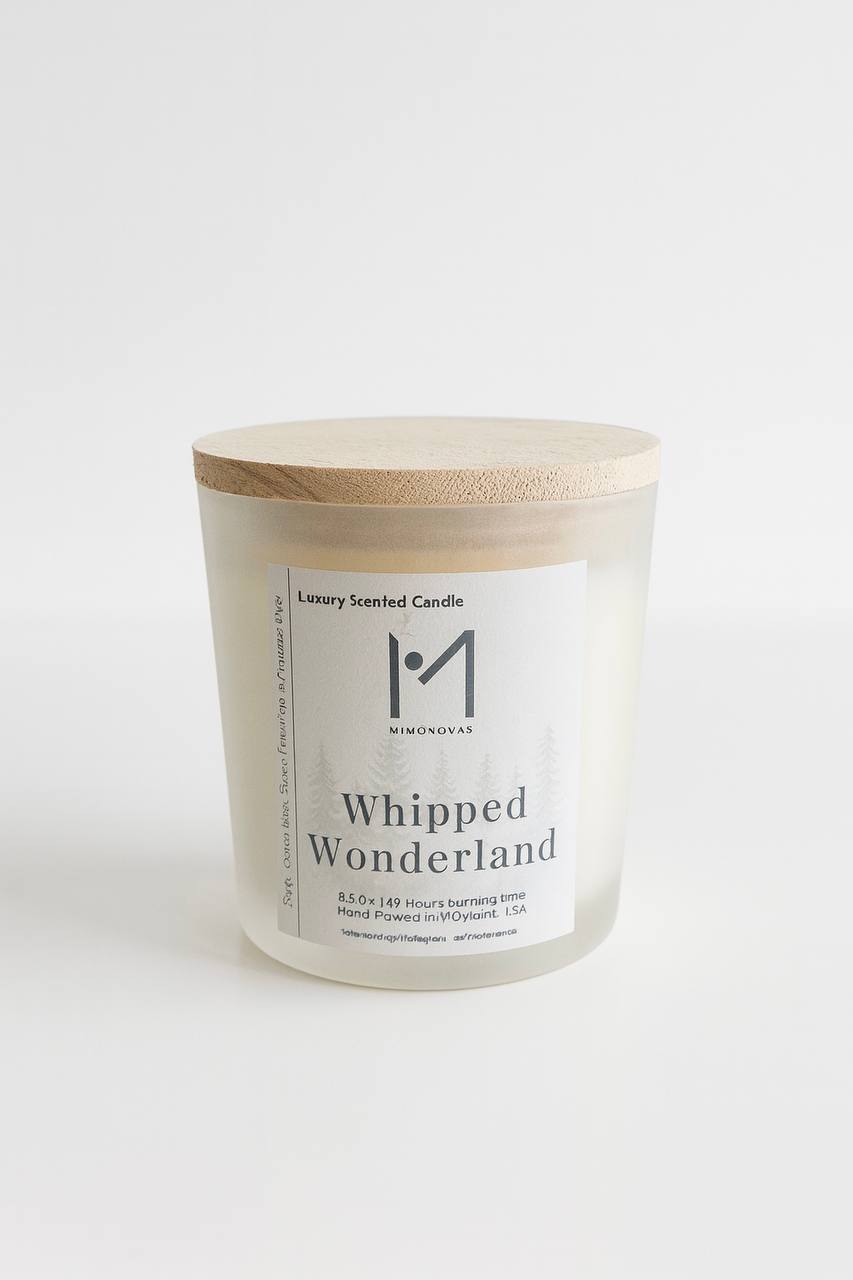 Whipped Wonderland Luxury Candle – 8.5 oz Frosted Glass | Hand-Poured Soy & Coconut Wax | Clean & Toxin-Free