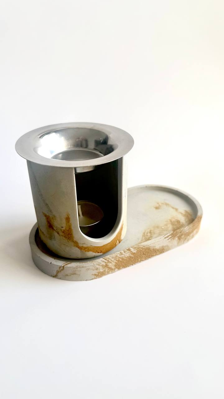 Minimalist Concrete Wax Melt Warmer – Cylinder Design