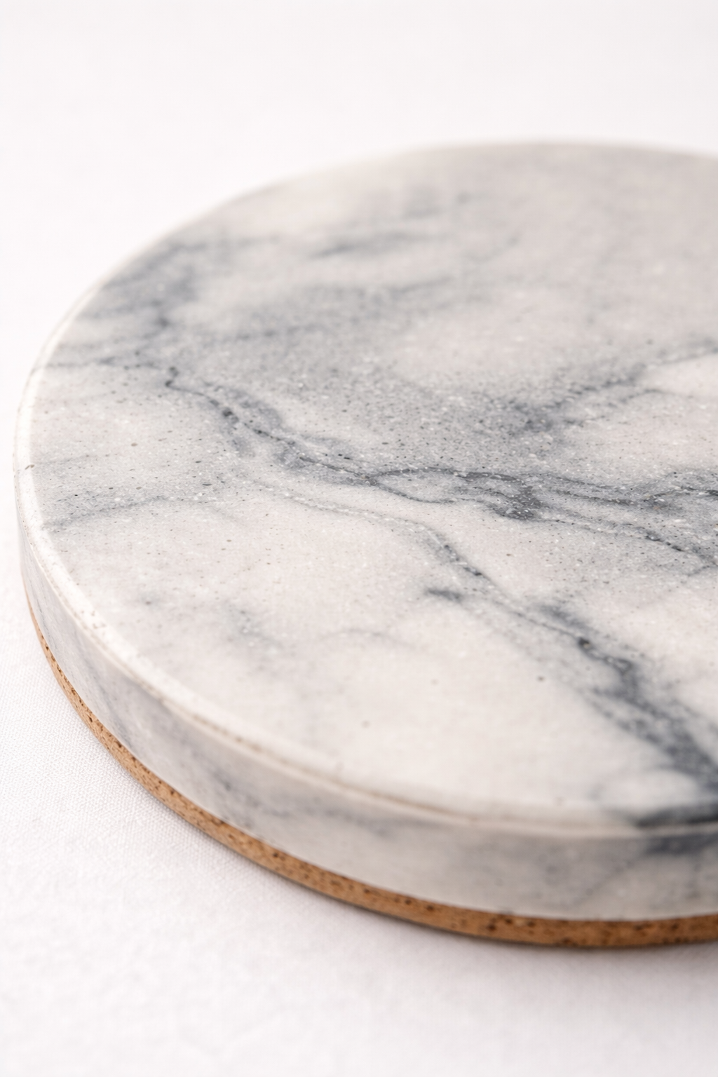 Round Coasters Set of 4 – Waterproof, Modern Cork-Backed Drink Coasters