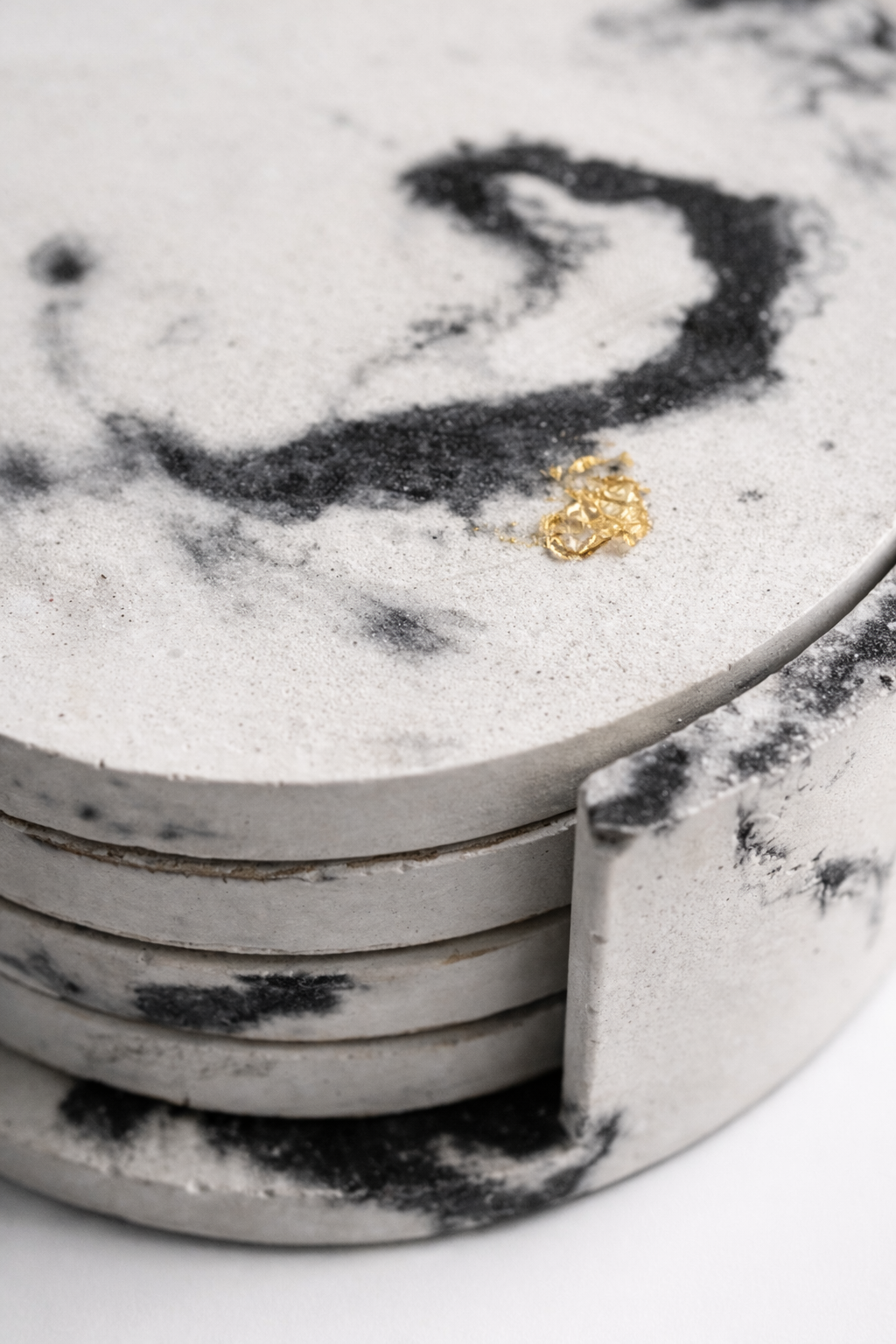 Round Coasters Set of 4 – Waterproof, Modern Cork-Backed Drink Coasters