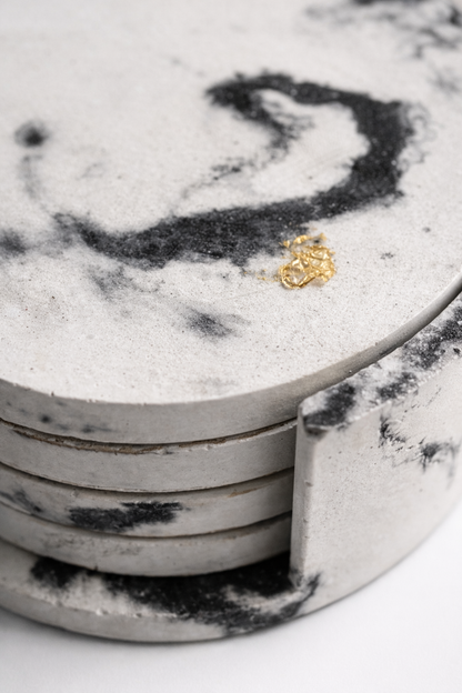 Round Coasters Set of 4 – Waterproof, Modern Cork-Backed Drink Coasters