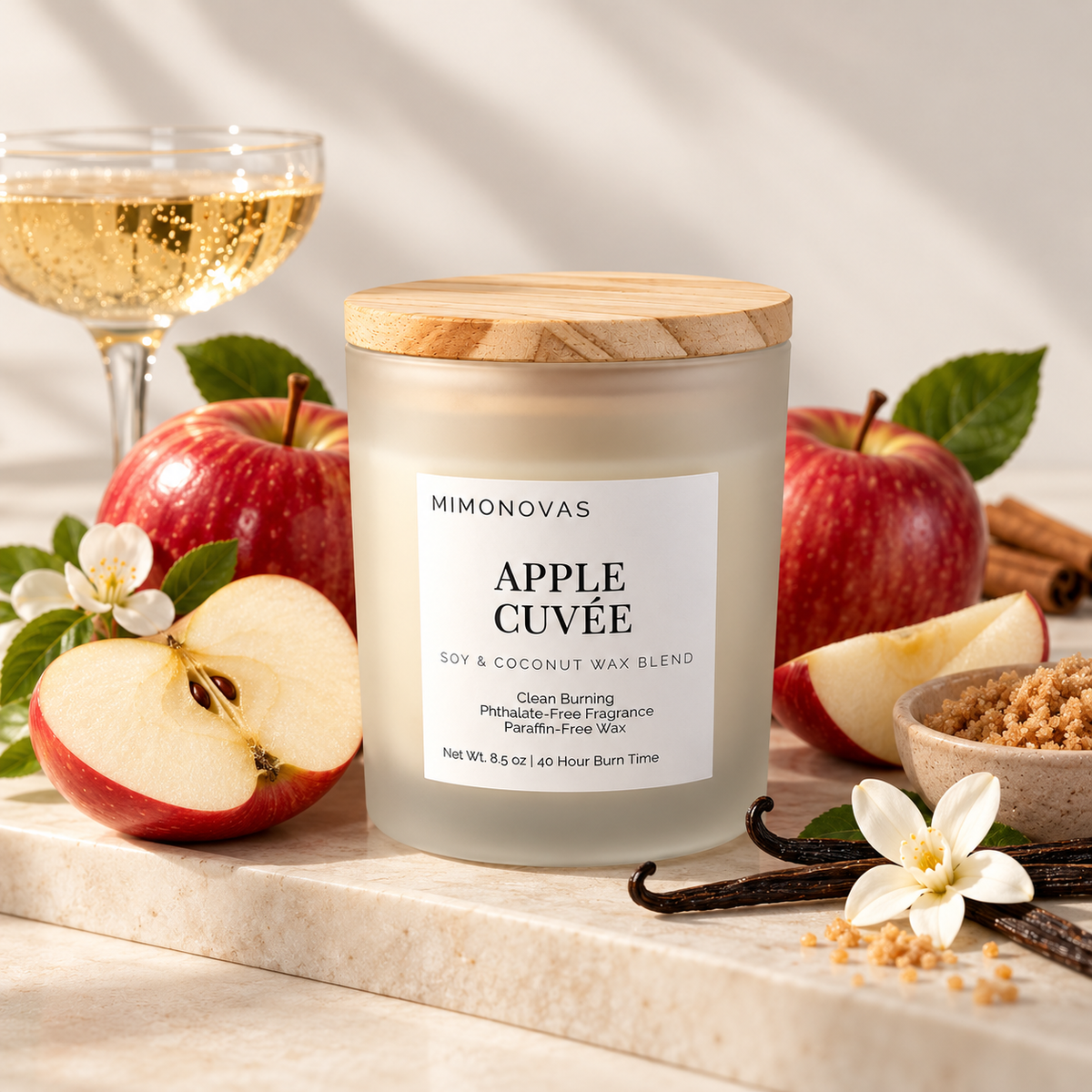 Apple Cuvée Candle – 8.5 oz | Luxury Soy & Coconut Wax