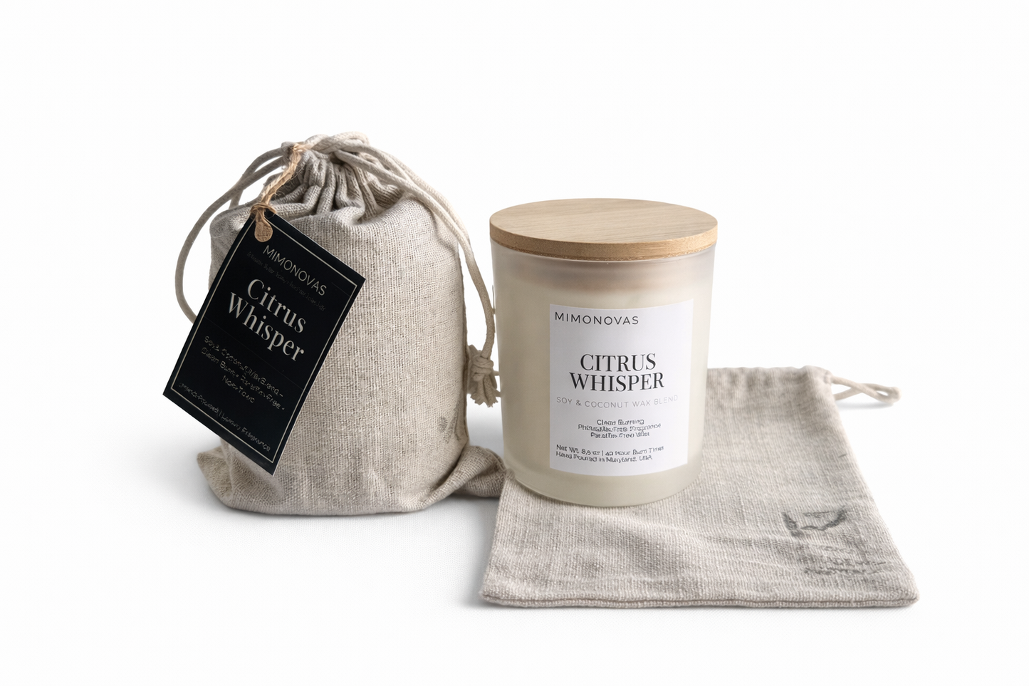 Citrus Whisper Candle – 8.5 oz | Soy & Coconut Wax