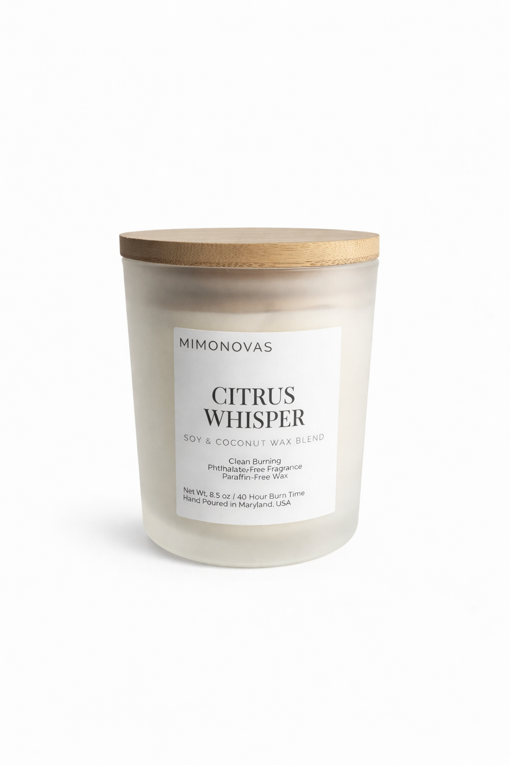 Citrus Whisper Candle – 8.5 oz | Soy & Coconut Wax