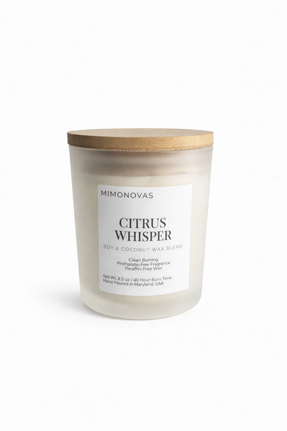 Citrus Whisper Candle – 8.5 oz | Soy & Coconut Wax