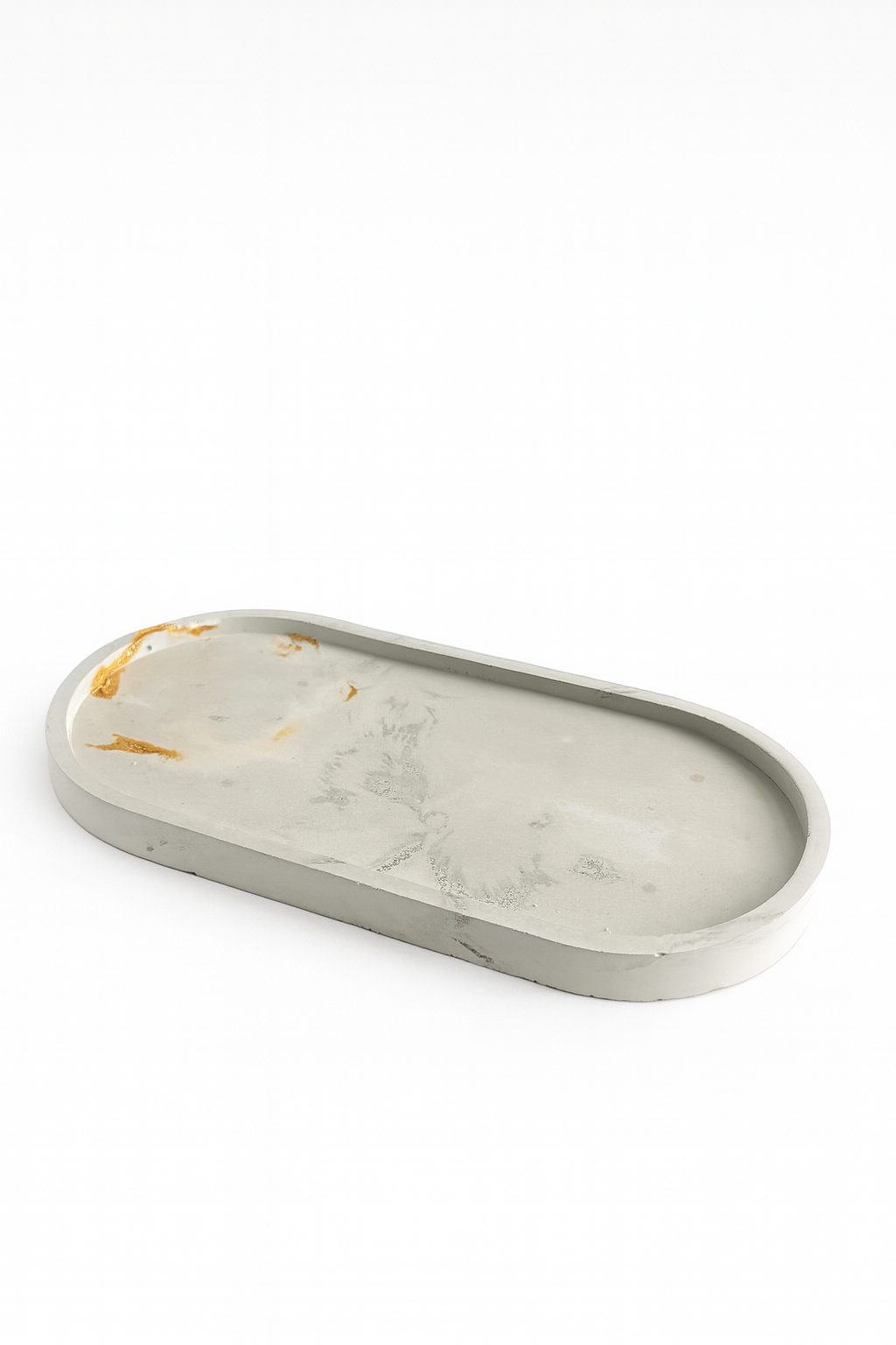 Juego de figuras escultóricas de mármol y hormigón con bandeja - Decoración única para el hogar