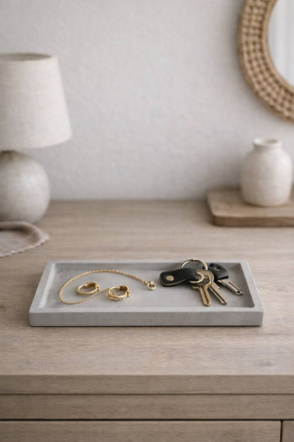 Rectangular Concrete Tray – Modern Handmade Home Decor | Minimalist & Elegant Design