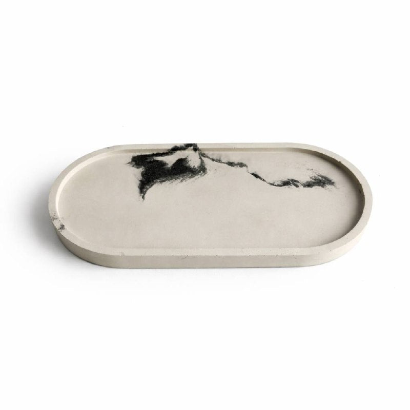 Oval Concrete Tray – Modern Handmade Home Decor | Elegant Minimalist Design