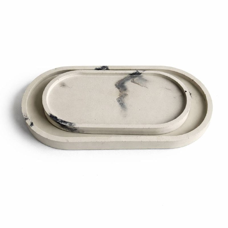Oval Concrete Tray – Modern Handmade Home Decor | Elegant Minimalist Design