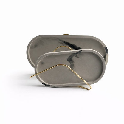 Oval Concrete Tray – Modern Handmade Home Decor | Elegant Minimalist Design