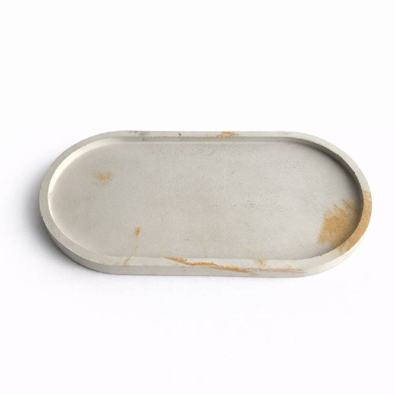 Oval Concrete Tray – Modern Handmade Home Decor | Elegant Minimalist Design