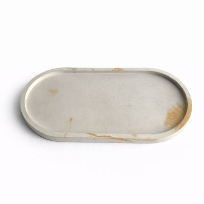 Oval Concrete Tray – Modern Handmade Home Decor | Elegant Minimalist Design