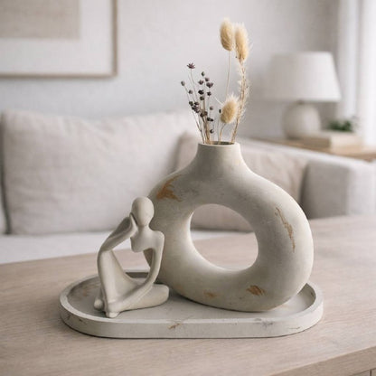 Oval Concrete Tray – Modern Handmade Home Decor | Elegant Minimalist Design