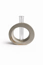 Handmade Concrete Vase with Acrylic Tube – Modern Minimalist Hydroponic Decor